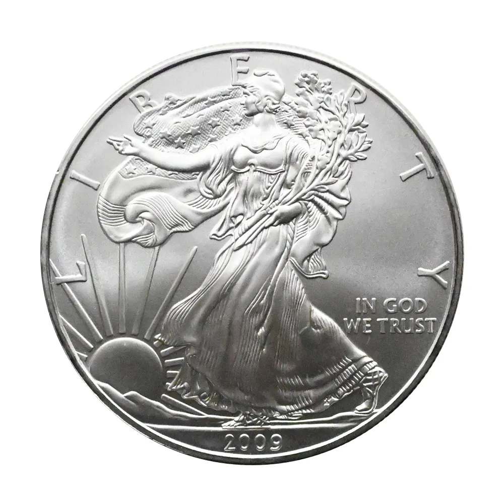 地金型2：4392 アメリカ 2009 イーグル 1ドル 1オンス 銀貨 【1枚】 (コインケース付き)