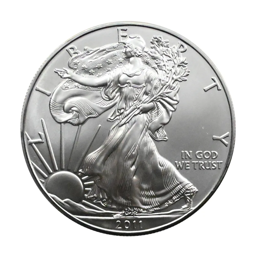 地金型2：4393 アメリカ 2011 イーグル 1ドル 1オンス 銀貨 【1枚】 (コインケース付き)