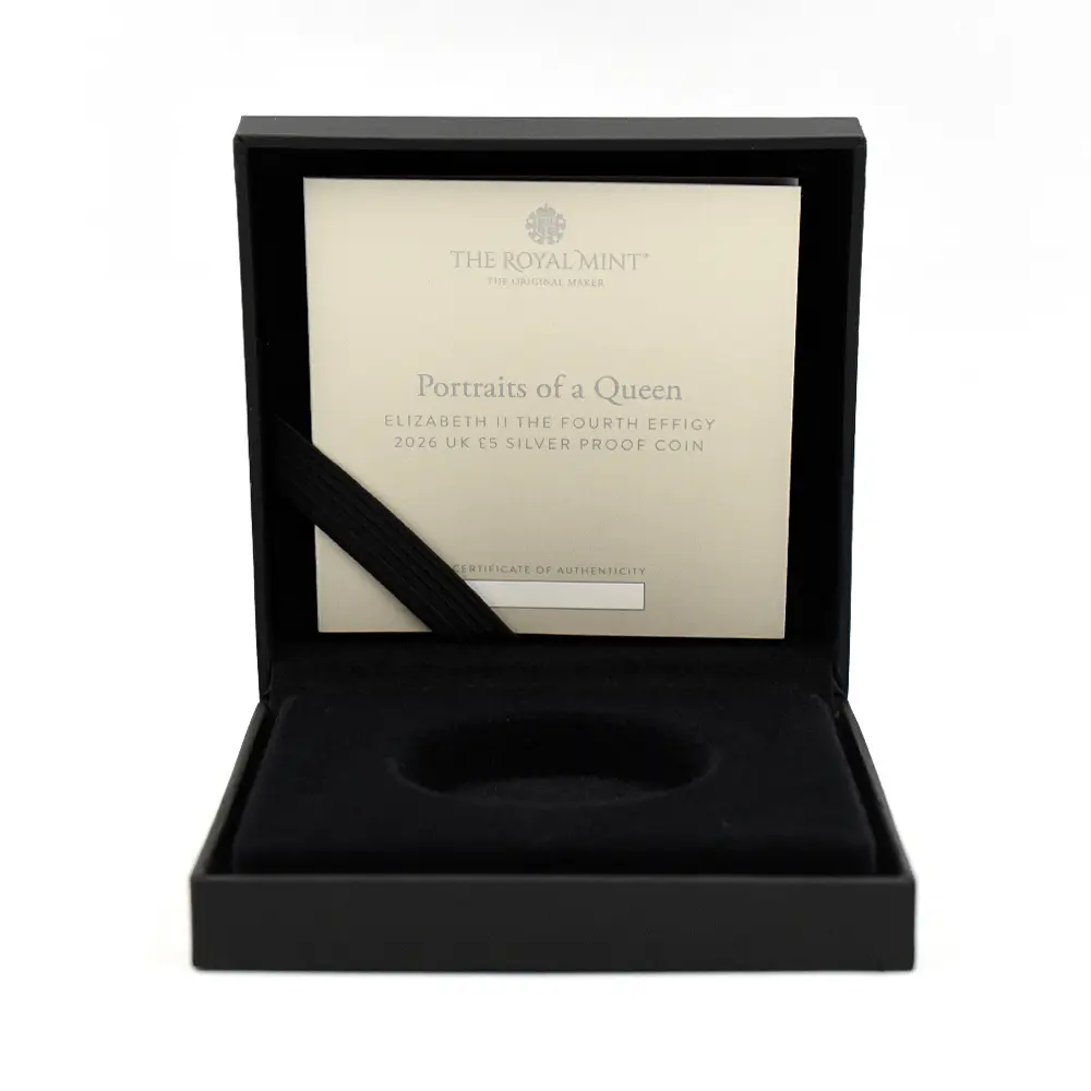 モダンコイン9:7079 イギリス 2026 チャールズ3世 エリザベス2世のコイン肖像シリーズ 第四弾 5ポンド銀貨 発行即日鑑定品 NGC PF70UC 箱付き