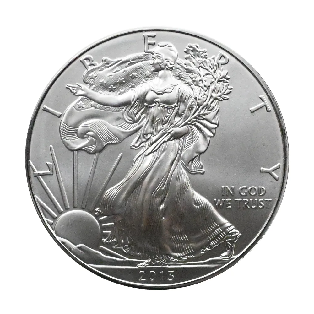 地金型2：4395 アメリカ 2013 イーグル 1ドル 1オンス 銀貨 【1枚】 (コインケース付き)