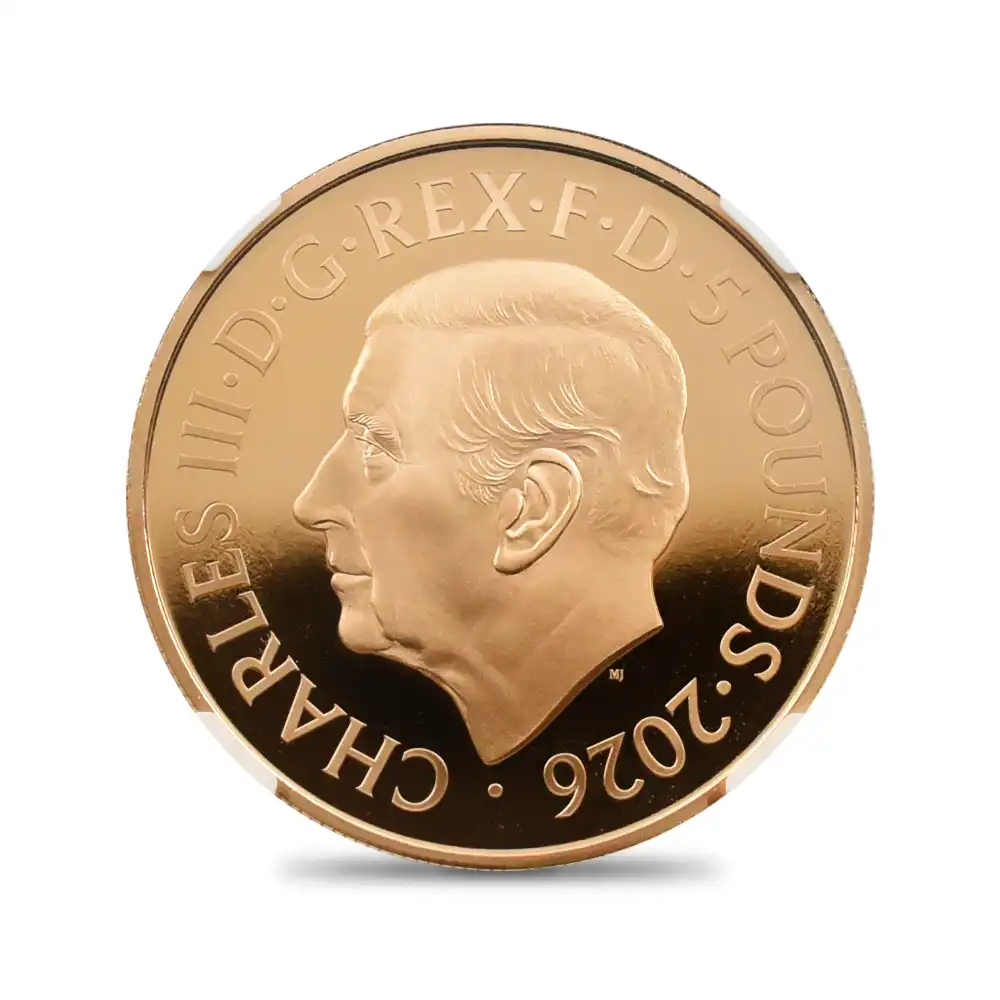 モダンコイン3：7078 イギリス 2026 チャールズ3世 エリザベス2世のコイン肖像シリーズ 第四弾 5ポンド金貨 発行即日鑑定品 NGC PF70UC 箱付き