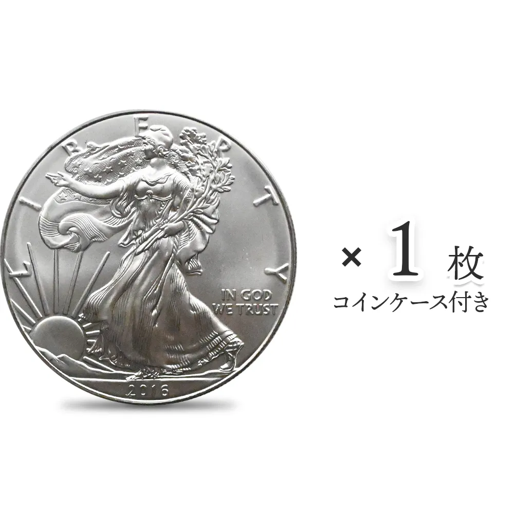 地金型1：4397 アメリカ 2016 イーグル 1ドル 1オンス 銀貨 【1枚】 (コインケース付き)