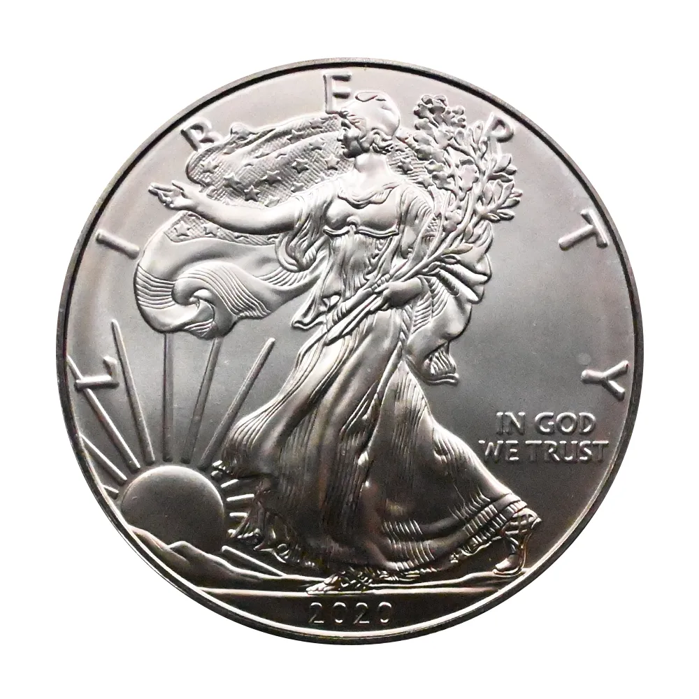 地金型2：4399 アメリカ 2020 イーグル 1ドル 1オンス 銀貨 【1枚】 (コインケース付き)