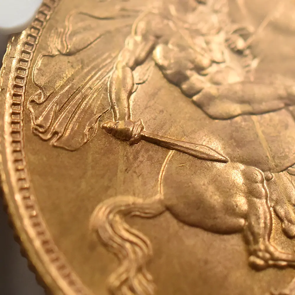 モダンコイン11:7109 イギリス 1958 エリザベス2世 ヤングヤング 聖ジョージ竜退治 ソブリン金貨 NGC MS65