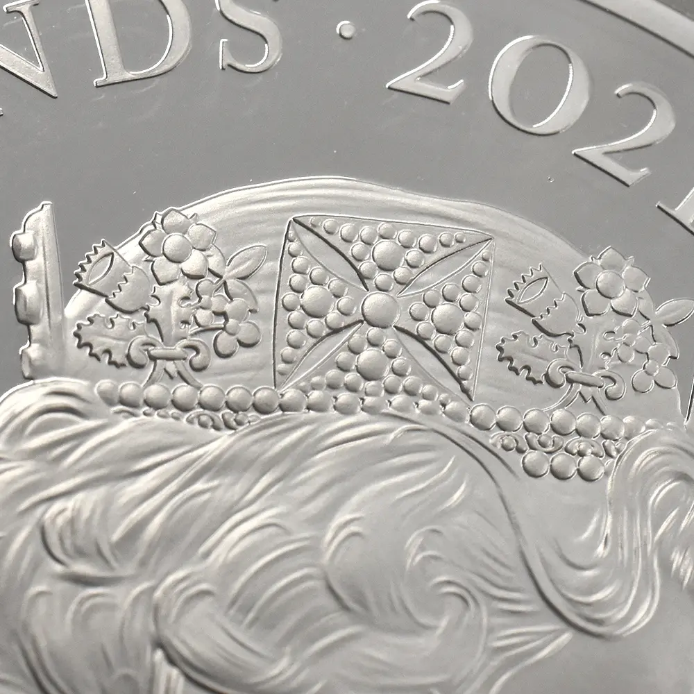 モダンコイン13:7105 イギリス 2021 エリザベス2世 ゴチッククラウン・ポートレート 10ポンド10オンス銀貨 NGC PF70UC 箱付き