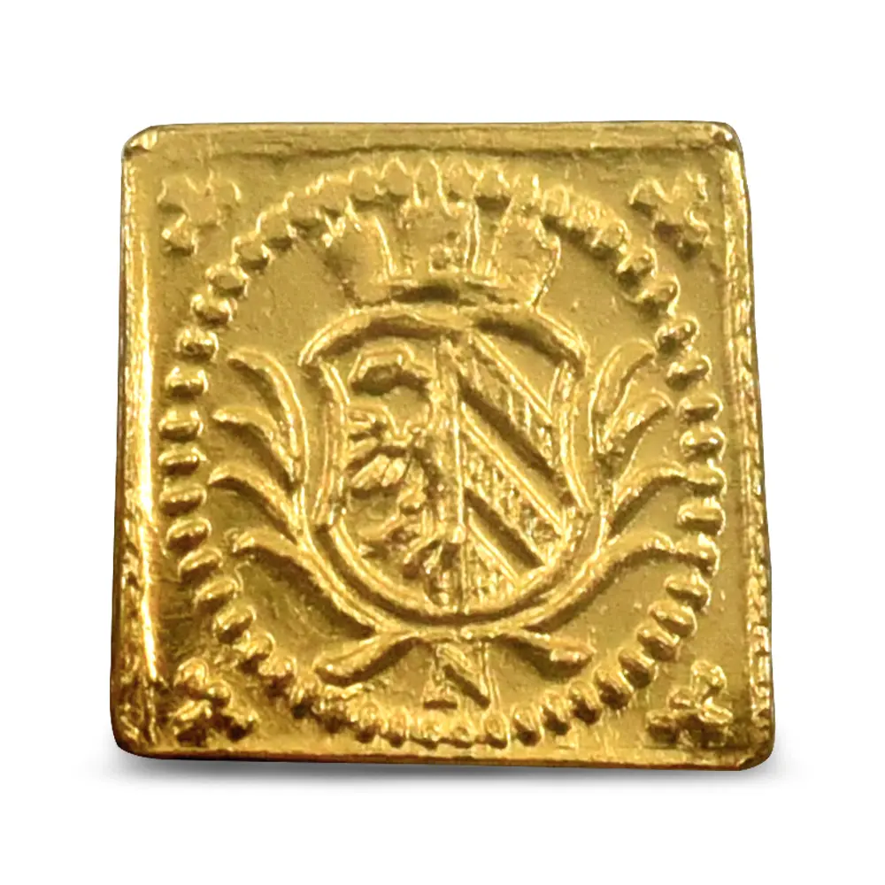 アンティークコイン3：7104 ドイツ ニュルンベルク 1700 神の子羊 1/8ダカット クリッペ(四角)金貨 NGC MS63 FR-1894