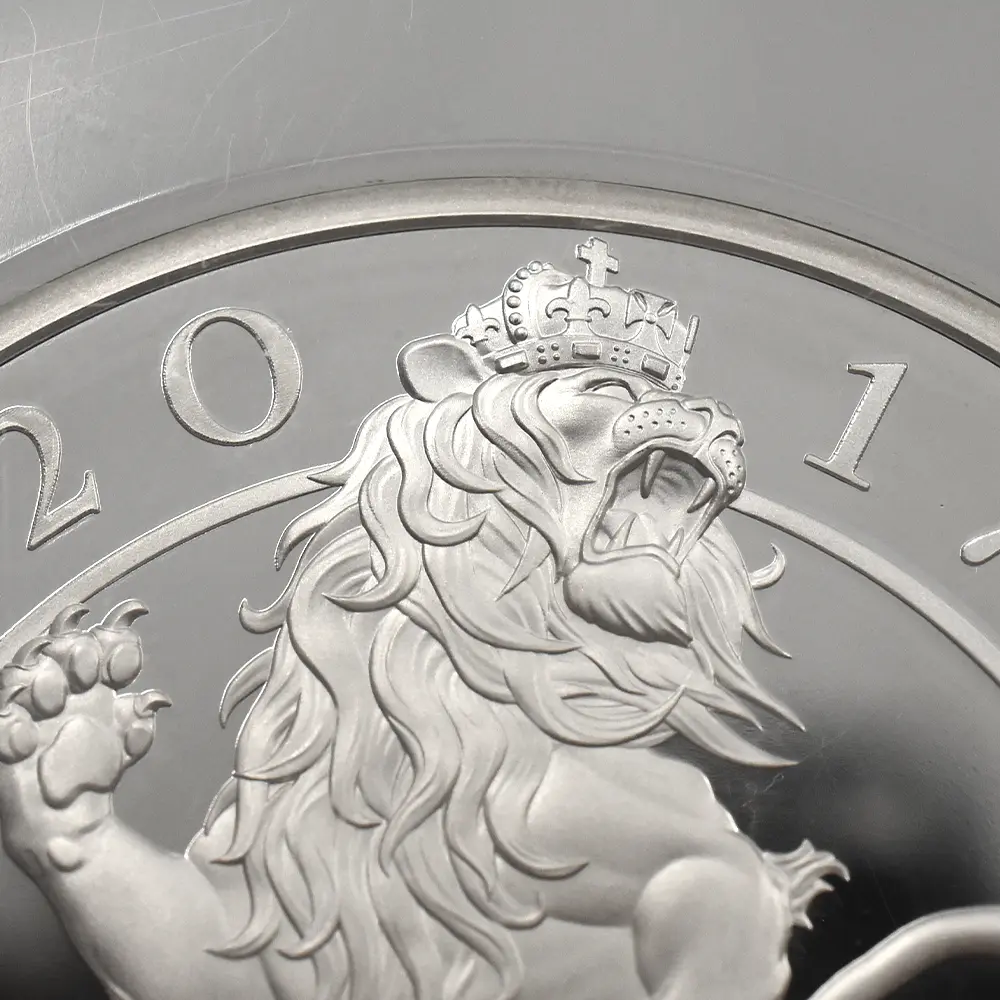 モダンコイン6：7122 イギリス 2017 エリザベス2世 クイーンズビースト イングランドのライオン 10ポンド 5オンス 銀貨 ファースト1000ストラック NGC PF70UC