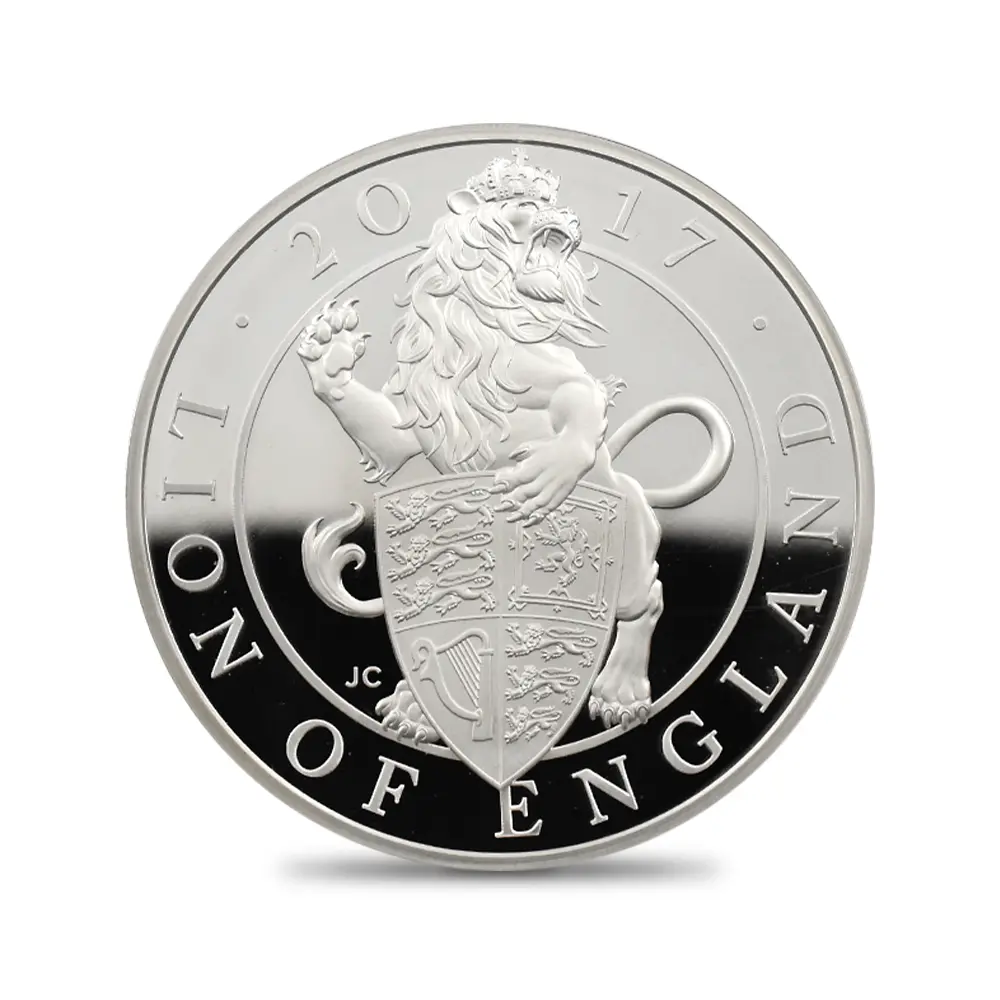 モダンコイン2：7123 イギリス 2017 エリザベス2世 クイーンズビースト イングランドのライオン 10ポンド 5オンス 銀貨 ファースト1000ストラック NGC PF70UC