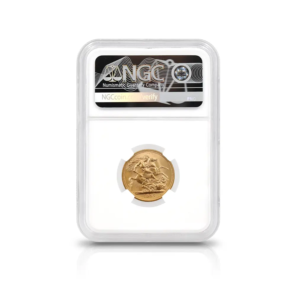 モダンコイン5:7106 イギリス 1957 エリザベス2世 ヤングヤング 聖ジョージ竜退治 ソブリン金貨 NGC MS66