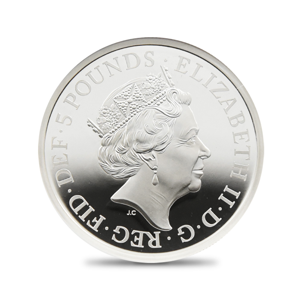 モダンコイン3:7125 イギリス 2019 エリザベス2世 ウナ&ライオン 5ポンド2オンス銀貨 NGC PF68UC 箱付き