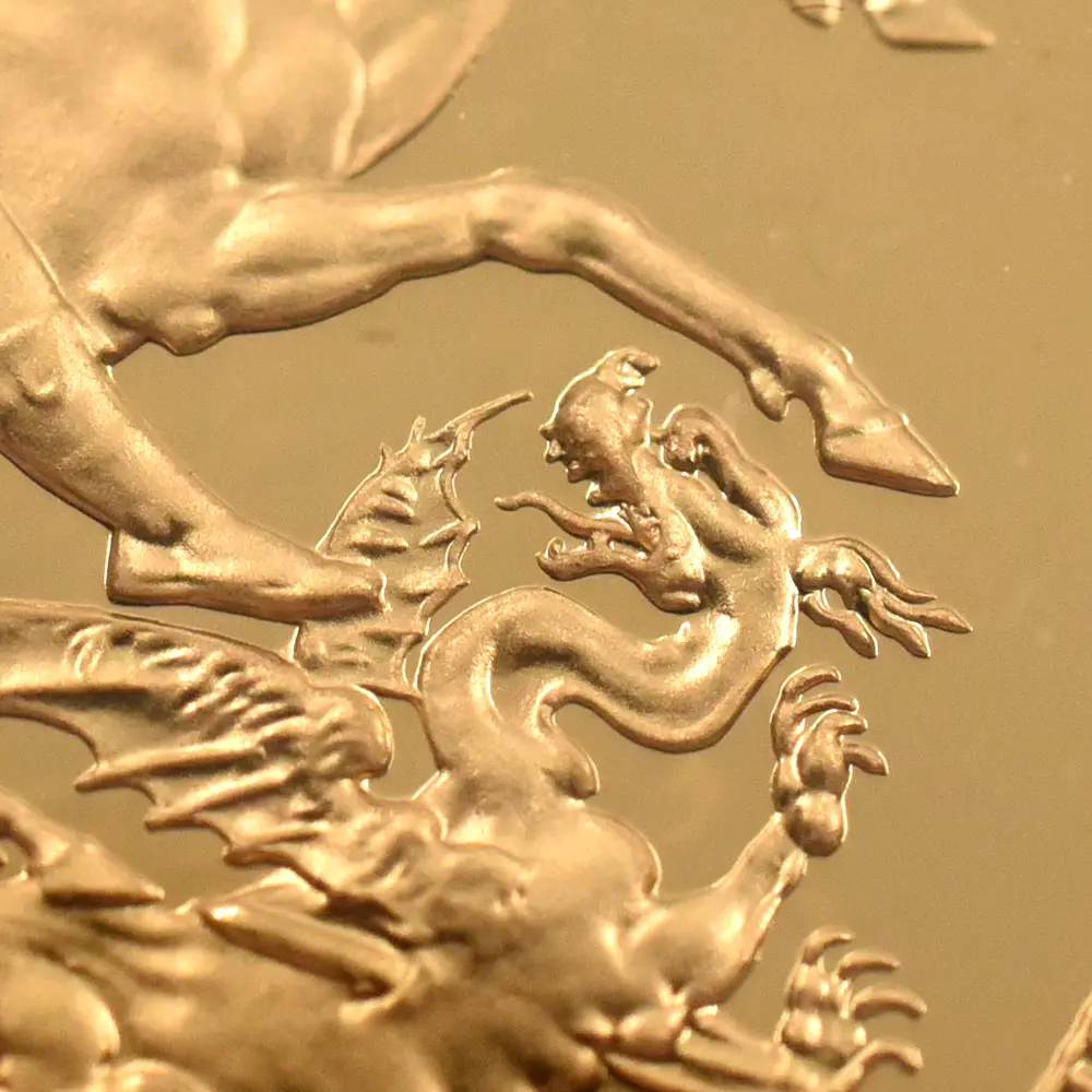 モダンコイン8：7124 イギリス 1981 エリザベス2世 ヤングエリザベス 聖ジョージ竜退治 5ソブリン金貨 NGC PF69UC