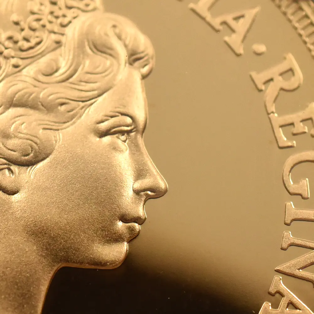 モダンコイン10：7124 イギリス 1981 エリザベス2世 ヤングエリザベス 聖ジョージ竜退治 5ソブリン金貨 NGC PF69UC