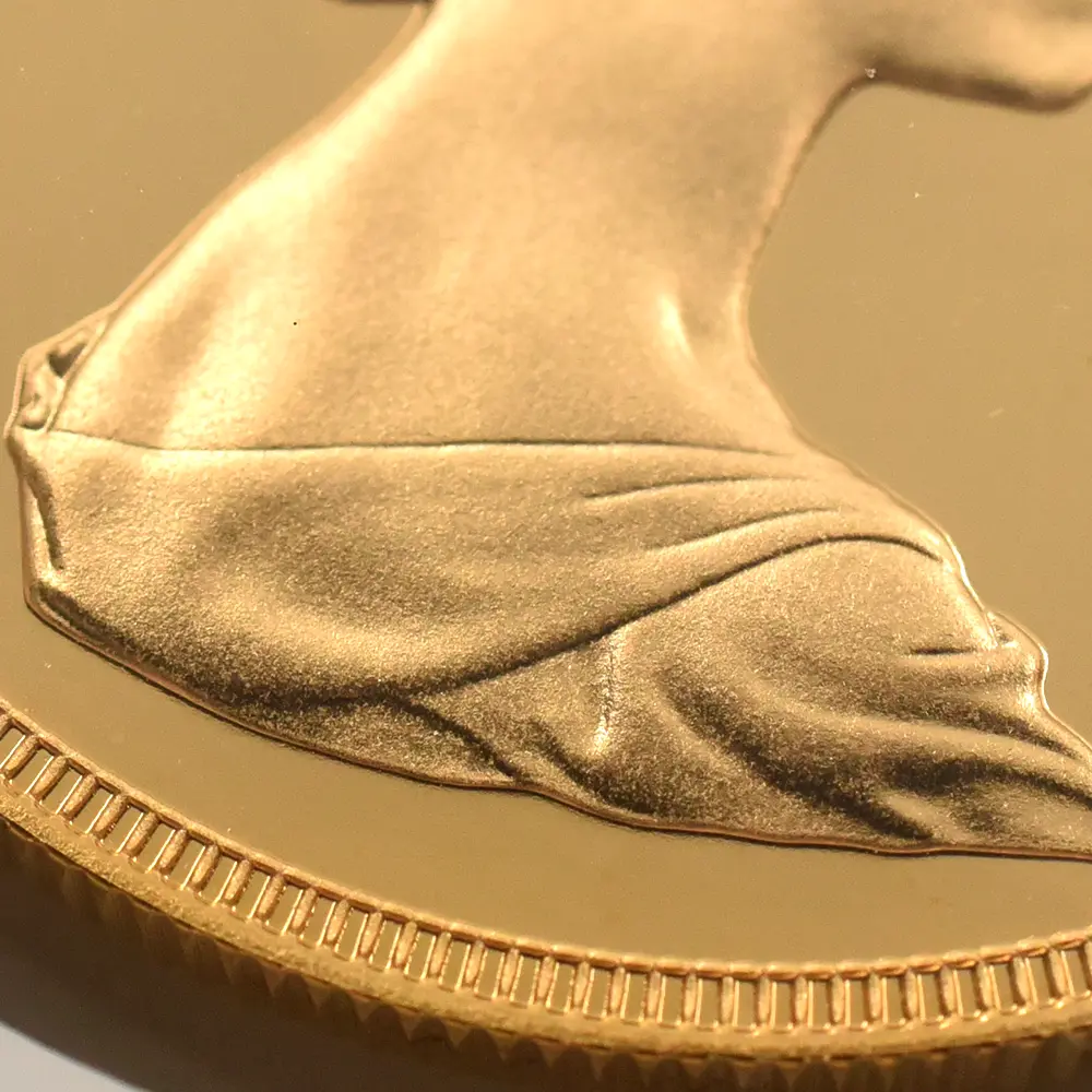 モダンコイン12：7124 イギリス 1981 エリザベス2世 ヤングエリザベス 聖ジョージ竜退治 5ソブリン金貨 NGC PF69UC