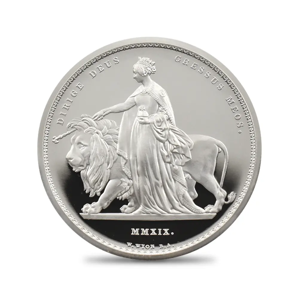 モダンコイン2：7127 イギリス 2019 エリザベス2世 ウナ＆ライオン 5ポンド2オンス銀貨 NGC PF69UC 箱付き