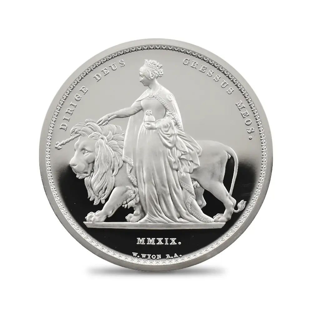 モダンコイン2：7128 イギリス 2019 エリザベス2世 ウナ＆ライオン 5ポンド2オンス銀貨 NGC PF69UC エリザベス2世ラベル 箱付き