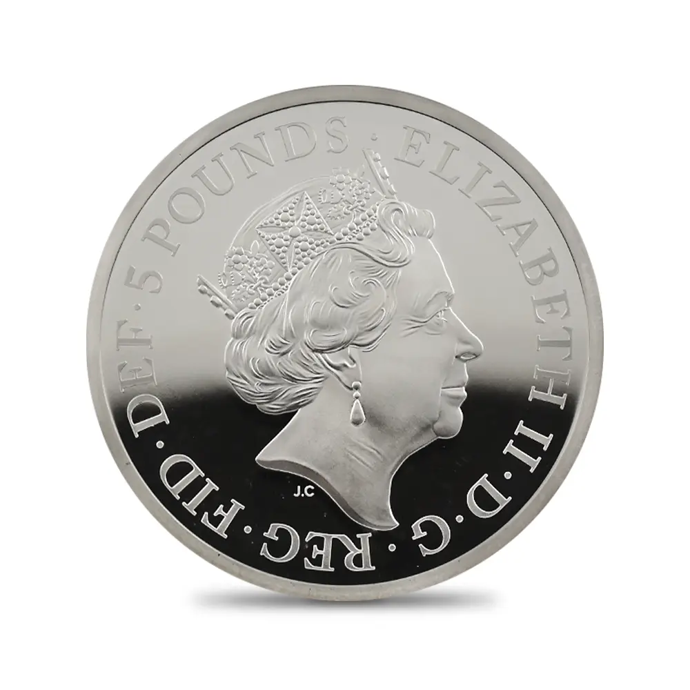 モダンコイン3：7128 イギリス 2019 エリザベス2世 ウナ＆ライオン 5ポンド2オンス銀貨 NGC PF69UC エリザベス2世ラベル 箱付き