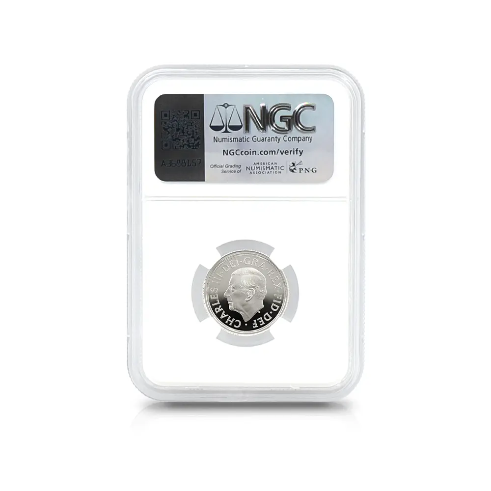 モダンコイン5：5799 2025 チャールズ3世 聖ジョージ竜退治 ソブリン銀貨 NGC PF70UC チャールズ3世ラベル 箱付き