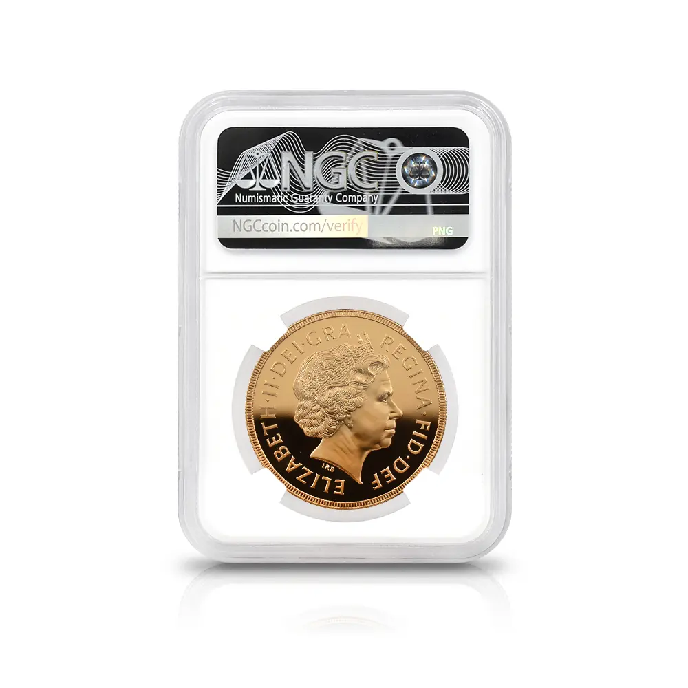 モダンコイン5：7131 イギリス 2003 エリザベス2世 聖ジョージ竜退治 5ソブリン金貨 NGC PF69UC