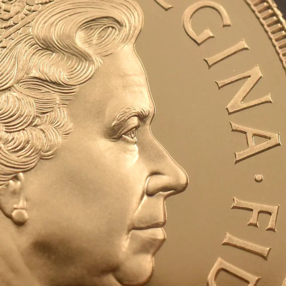 モダンコイン10：7131 イギリス 2003 エリザベス2世 聖ジョージ竜退治 5ソブリン金貨 NGC PF69UC