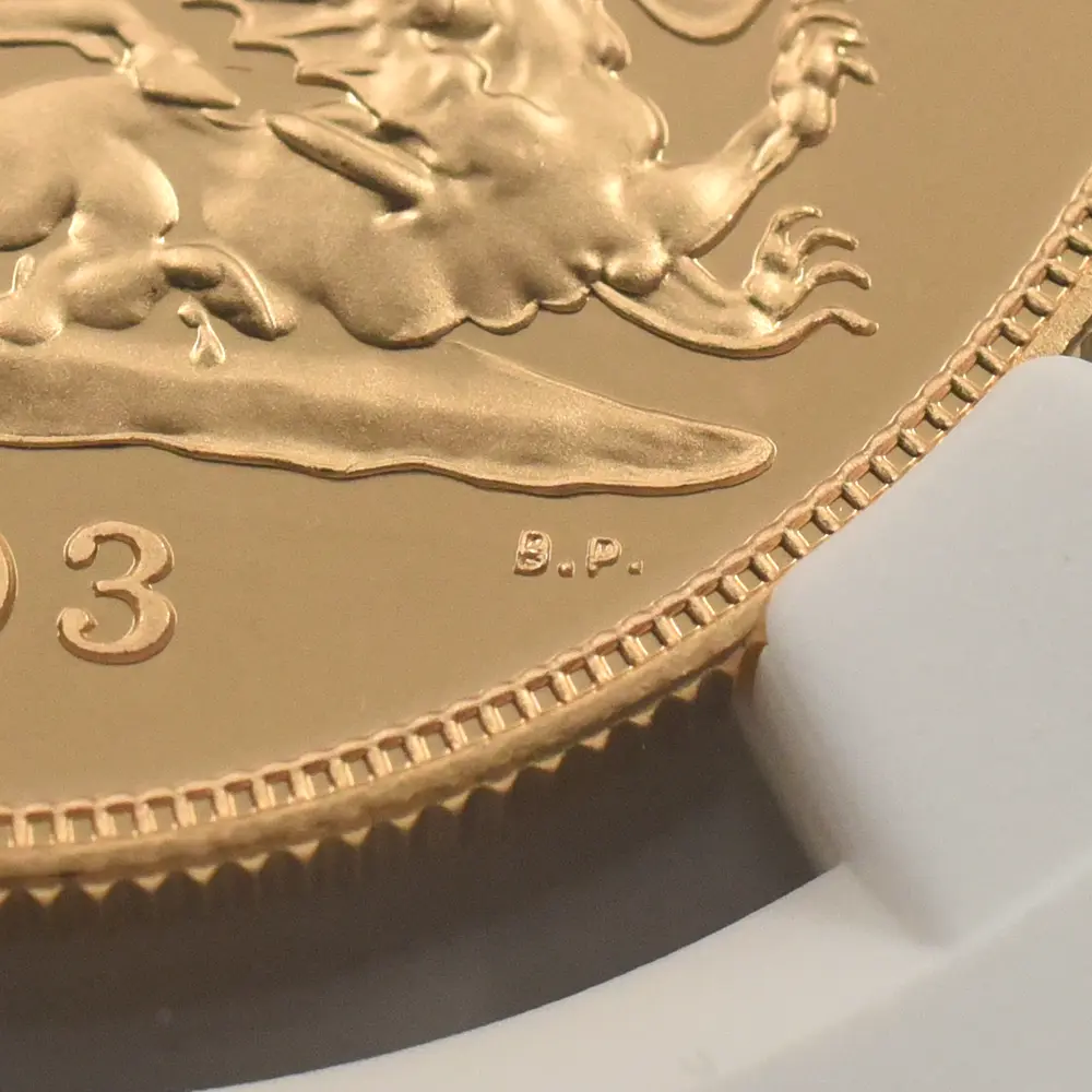 モダンコイン9：7131 イギリス 2003 エリザベス2世 聖ジョージ竜退治 5ソブリン金貨 NGC PF69UC