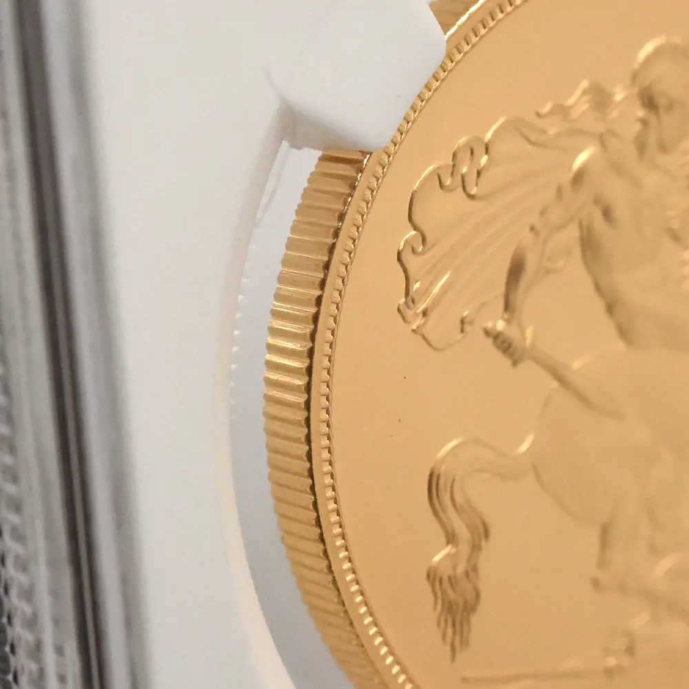 モダンコイン13：7131 イギリス 2003 エリザベス2世 聖ジョージ竜退治 5ソブリン金貨 NGC PF69UC