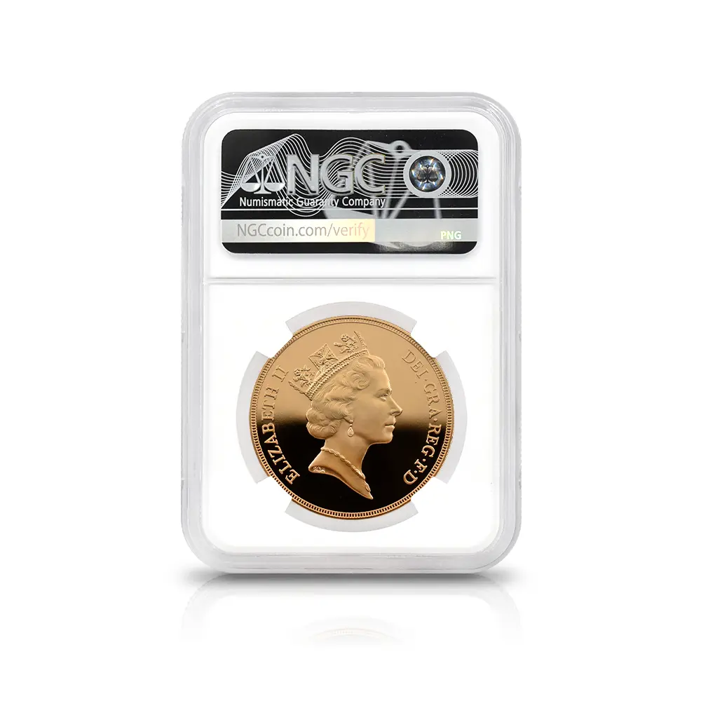 モダンコイン5：7132 イギリス 1997 エリザベス2世 ミドルエリザベス 聖ジョージ竜退治 5ソブリン金貨 NGC PF69UC