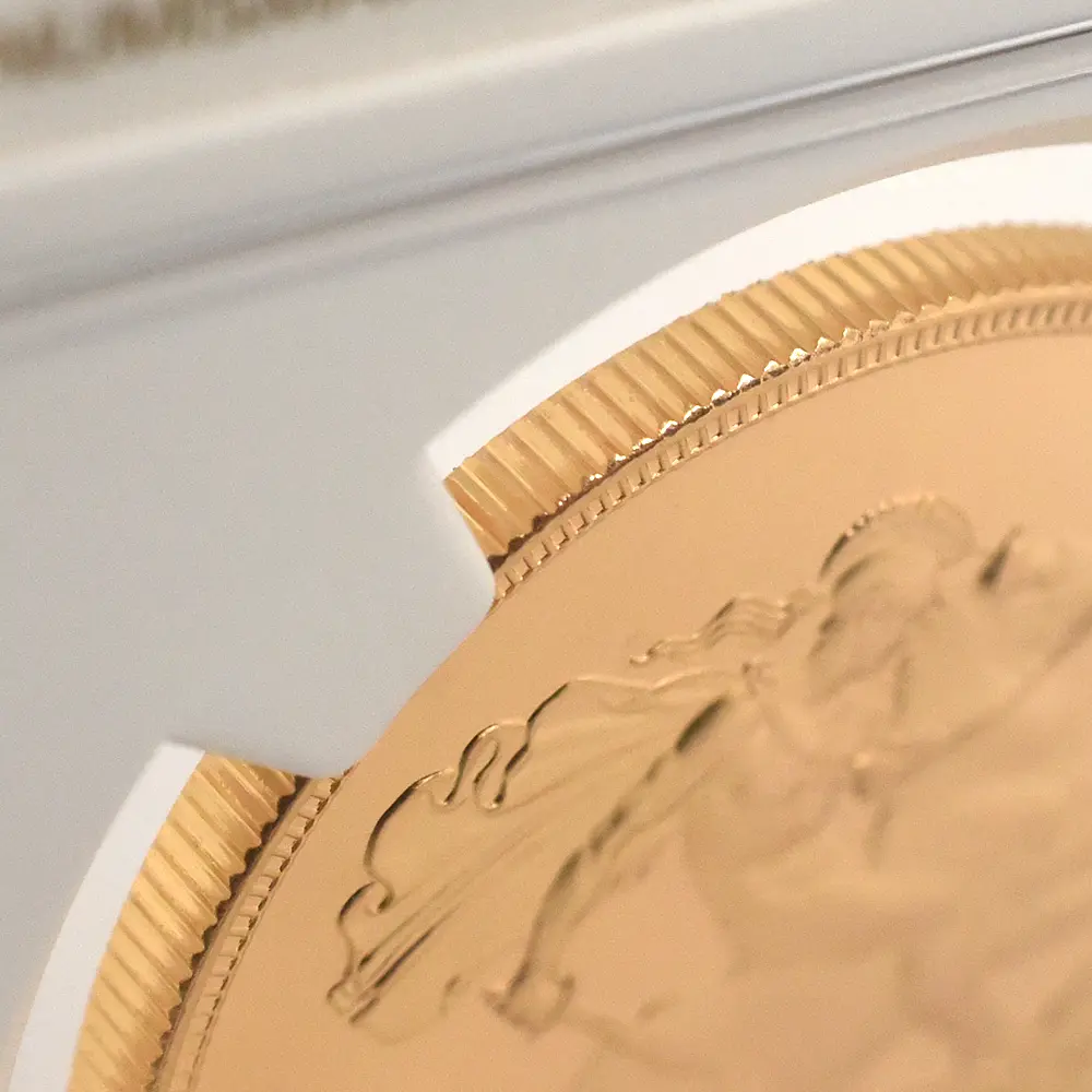 モダンコイン13：7132 イギリス 1997 エリザベス2世 ミドルエリザベス 聖ジョージ竜退治 5ソブリン金貨 NGC PF69UC