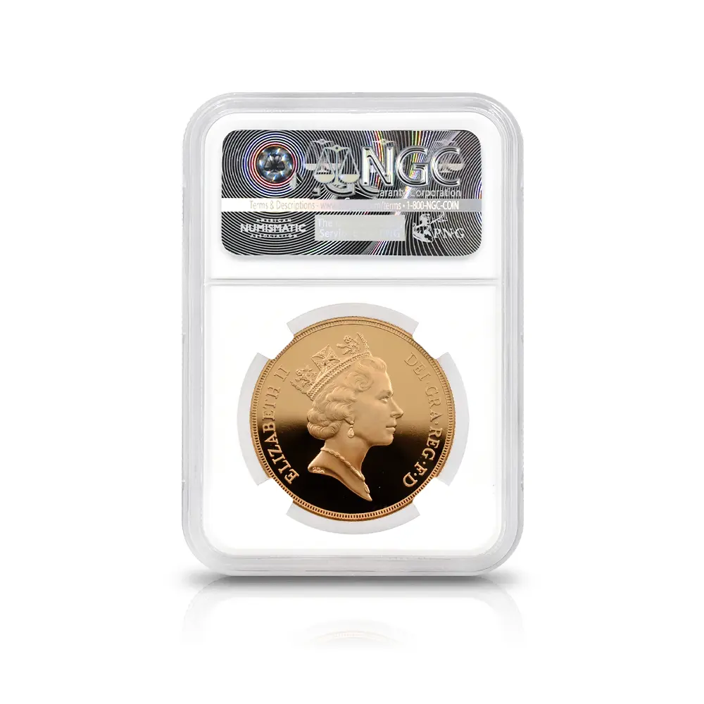 モダンコイン5：7133 イギリス 1997 エリザベス2世 ミドルエリザベス 聖ジョージ竜退治 5ソブリン金貨 NGC PF69UC
