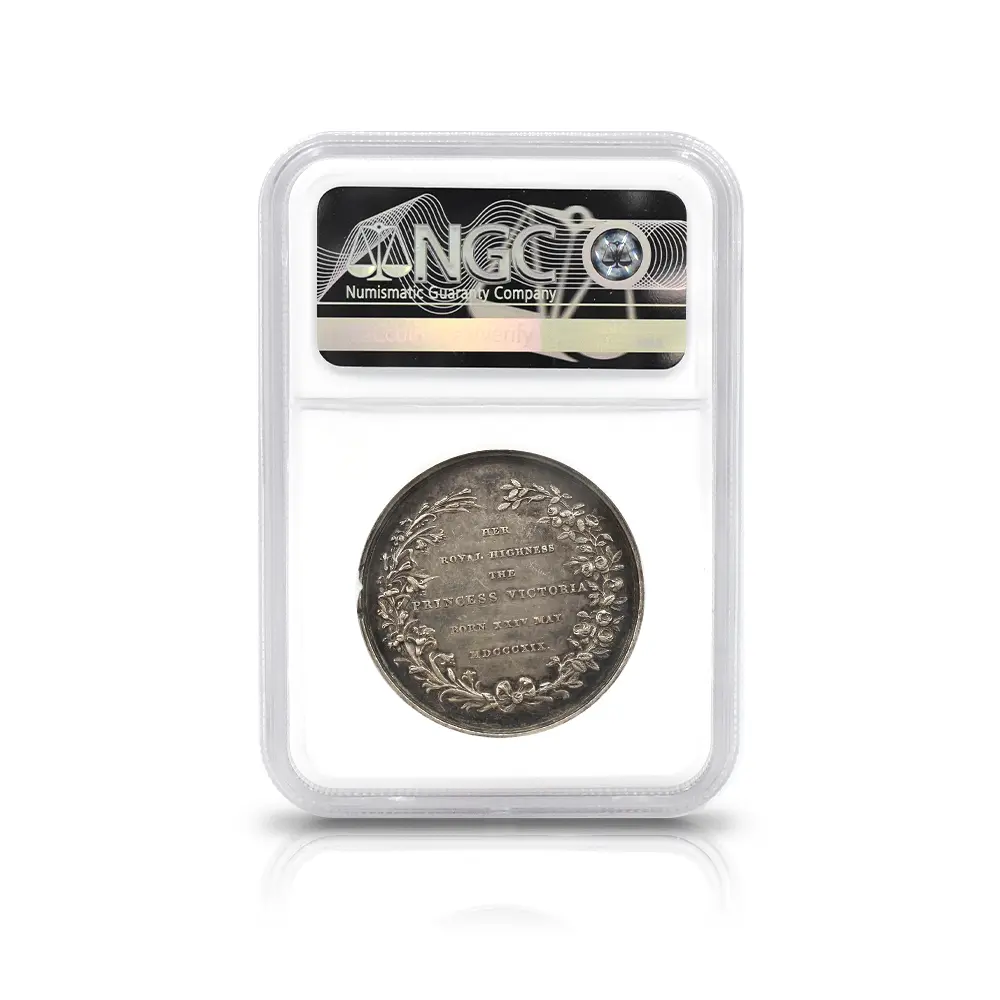 メダル5：7135 イギリス 1837 ヴィクトリア女王 即位記念 銀メダル NGC AU55 BHM-1745A