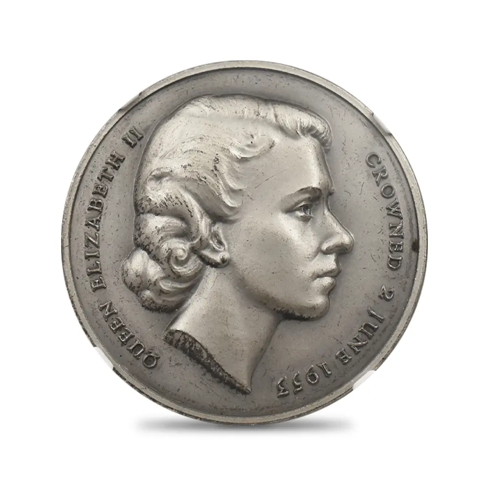 メダル2：7136 イギリス 1953 エリザベス2世 戴冠記念 銀メダル NGC MS64