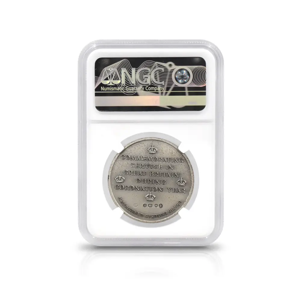メダル5：7136 イギリス 1953 エリザベス2世 戴冠記念 銀メダル NGC MS64