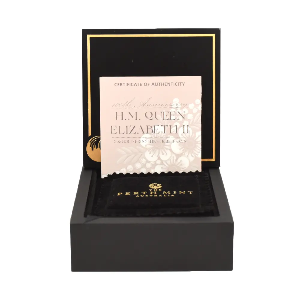 モダンコイン8：7138 オーストラリア 2026 エリザベス2世 生誕100周年記念 ハイレリーフ 200ドル 2オンス金貨 発行即日鑑定品 NGC PF70UC 箱付き
