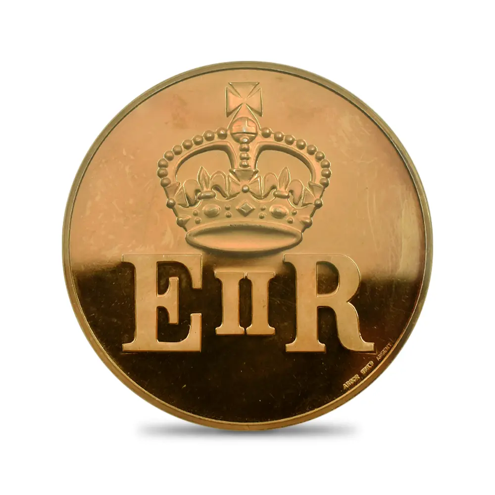 メダル3：7139 イギリス 1977 エリザベス2世 即位25周年記念シルバージュビリー 金メッキ銀メダル NGC MS63