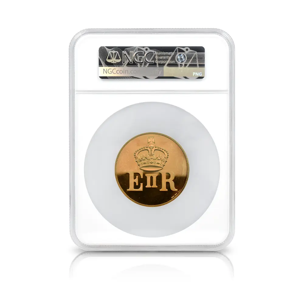 メダル5：7139 イギリス 1977 エリザベス2世 即位25周年記念シルバージュビリー 金メッキ銀メダル NGC MS63