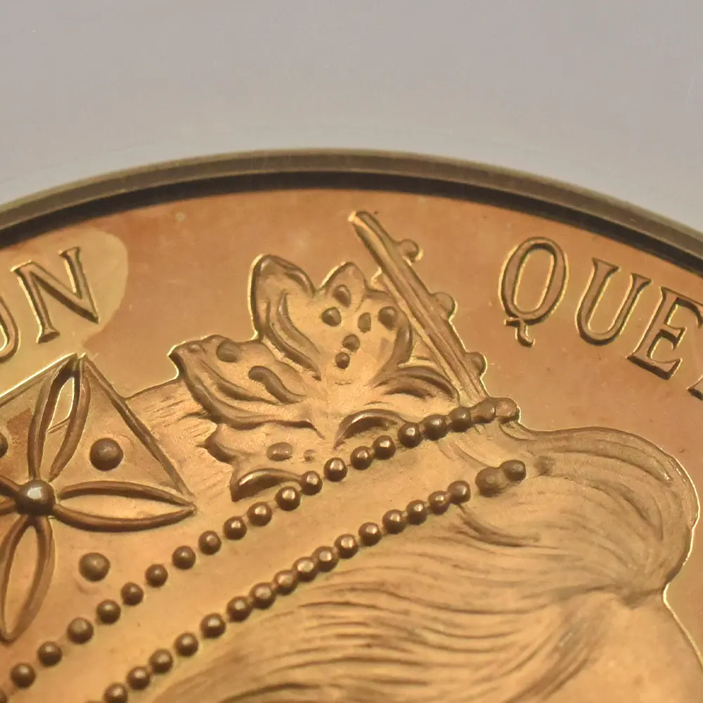 メダル7：7139 イギリス 1977 エリザベス2世 即位25周年記念シルバージュビリー 金メッキ銀メダル NGC MS63