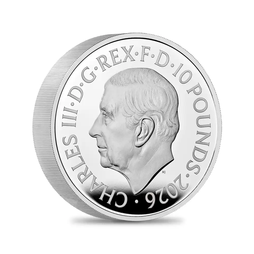 モダンコイン3：7143 イギリス 2026 チャールズ3世 ロイヤルテューダービースト ロイヤルドラゴン 10ポンド10オンスプルーフ銀貨 未鑑定 箱付き【ご予約承り品】