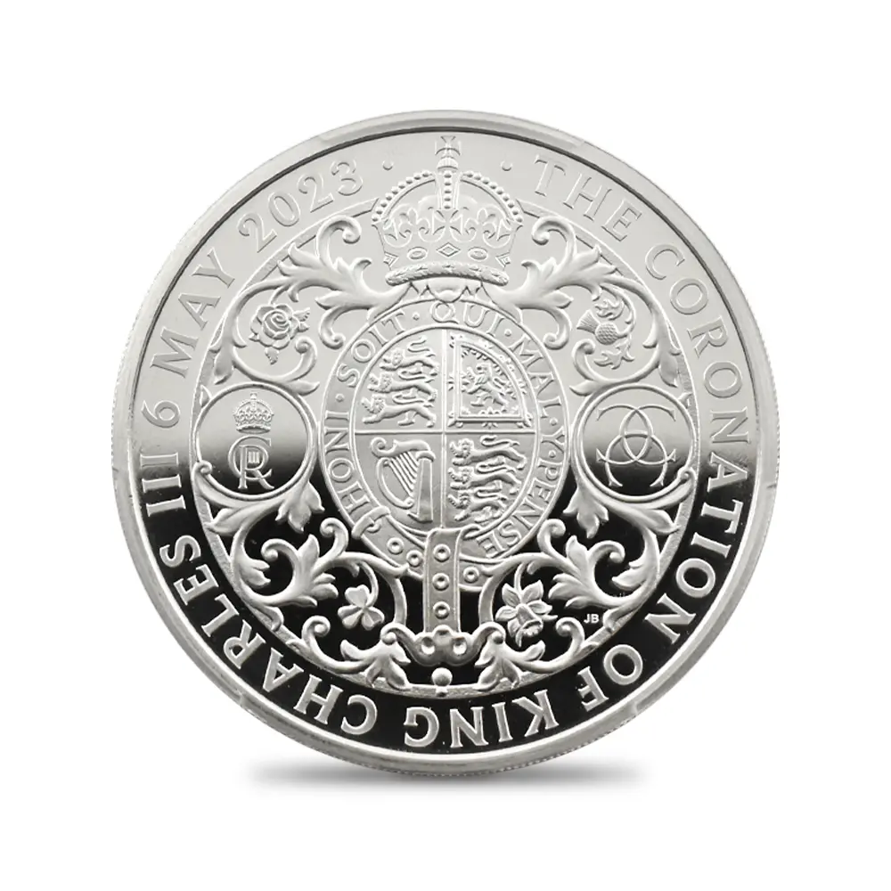 モダンコイン2：7146 イギリス 2023 チャールズ3世 戴冠記念 2ポンド1オンス銀貨 PCGS PR70DC 箱付き