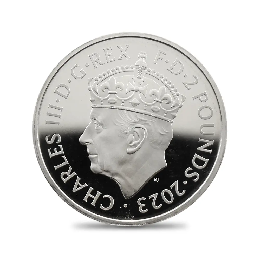モダンコイン3：7146 イギリス 2023 チャールズ3世 戴冠記念 2ポンド1オンス銀貨 PCGS PR70DC 箱付き
