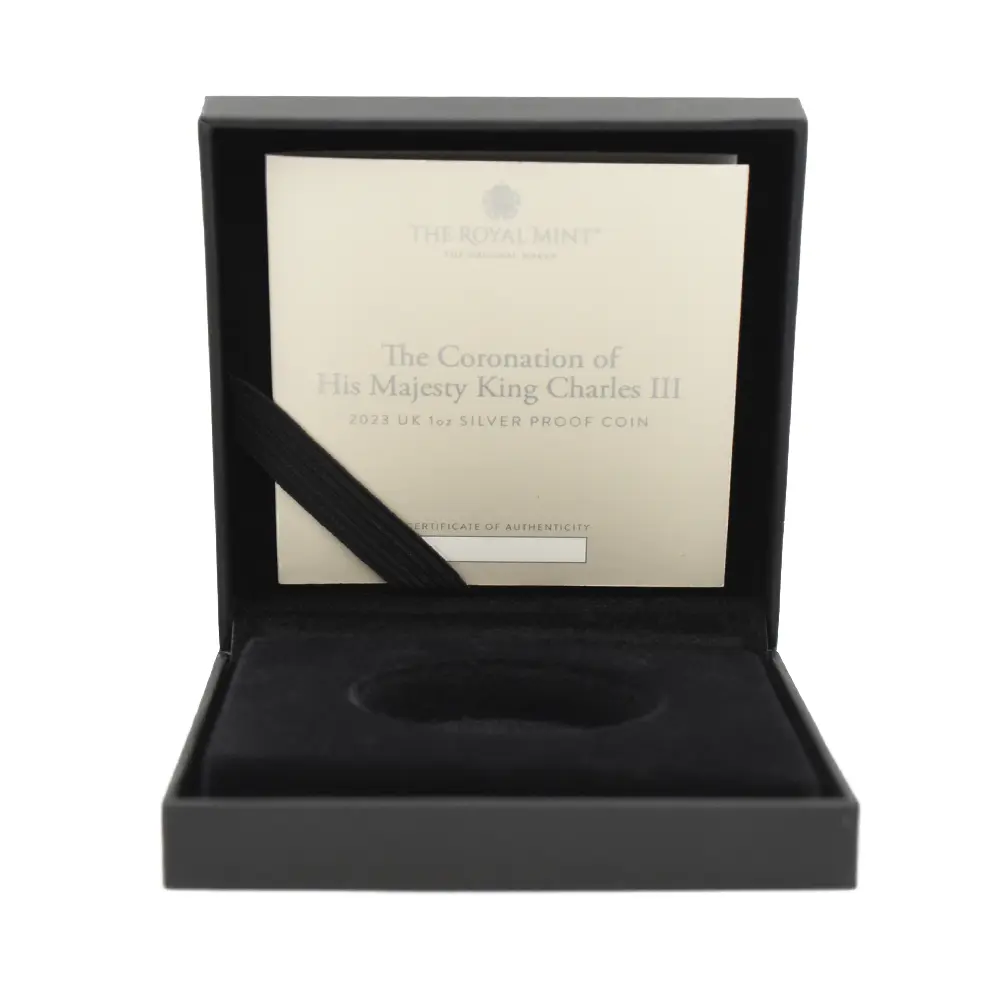 モダンコイン8：7146 イギリス 2023 チャールズ3世 戴冠記念 2ポンド1オンス銀貨 PCGS PR70DC 箱付き