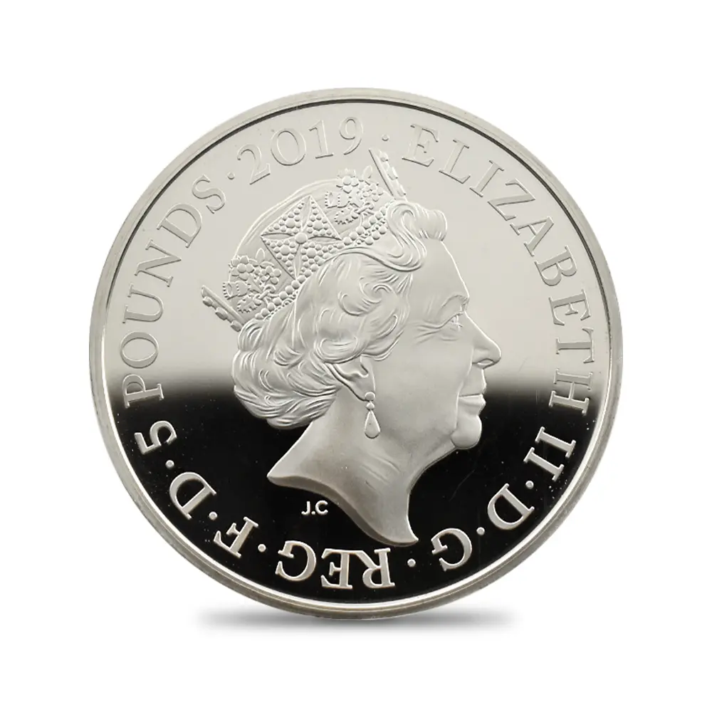 モダンコイン3：7147 イギリス 2019 エリザベス2世 ヴィクトリア女王生誕200周年記念 5ポンド銀貨 PCGS PR70DC 箱付き