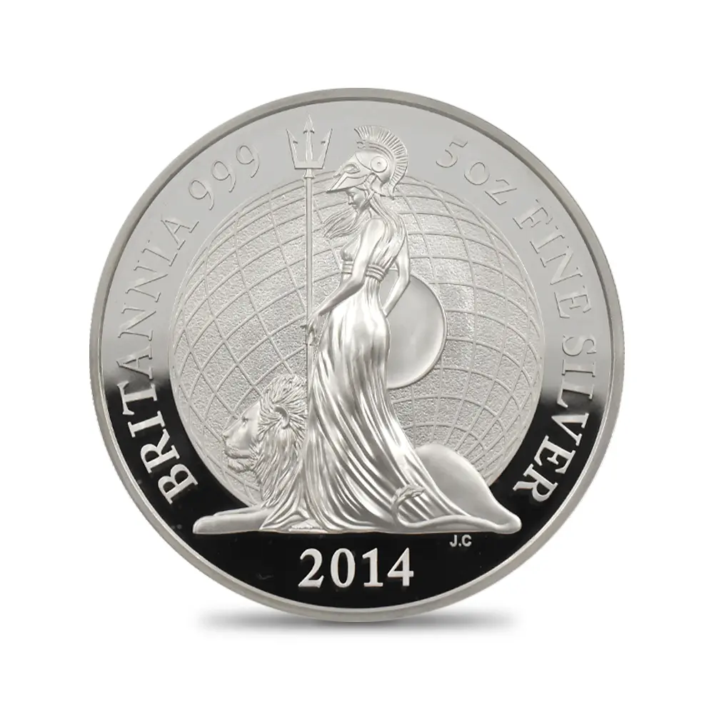 モダンコイン2：7148 イギリス 2014 エリザベス2世 ブリタニア ハイレリーフ 10ポンド5オンス銀貨 ファースト750ストラック NGC PF70UC