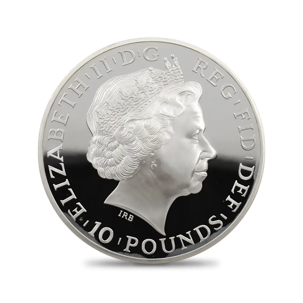 モダンコイン3：7148 イギリス 2014 エリザベス2世 ブリタニア ハイレリーフ 10ポンド5オンス銀貨 ファースト750ストラック NGC PF70UC