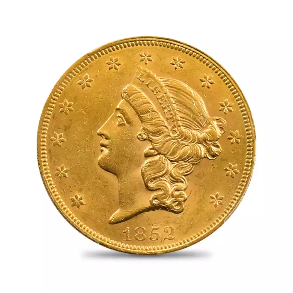 アンティークコイン2：2896 アメリカ 1852 リバティヘッド 20ドル金貨 PCGS MS60