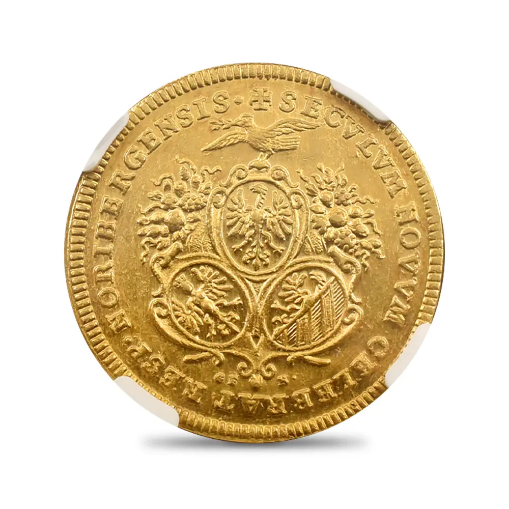 アンティークコイン3：5805 ドイツ ニュルンベルク 1700 神の子羊 2ダカット金貨 NGC MS61 FR-1882