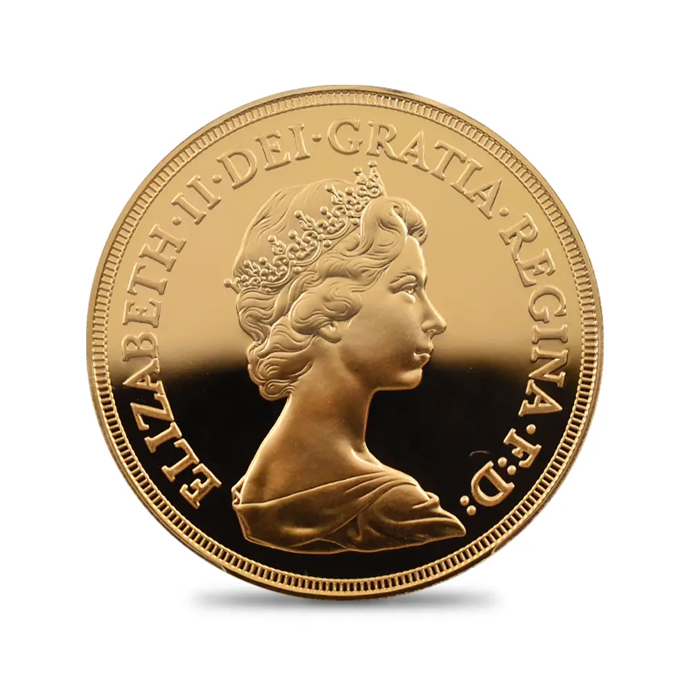モダンコイン2：7149 イギリス 1984 エリザベス2世 ヤングエリザベス 聖ジョージ竜退治 5ソブリン金貨 PCGS PR70DC S-SE1