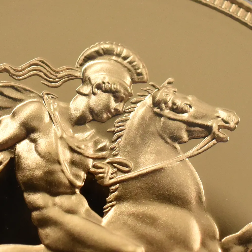 モダンコイン11：7149 イギリス 1984 エリザベス2世 ヤングエリザベス 聖ジョージ竜退治 5ソブリン金貨 PCGS PR70DC S-SE1