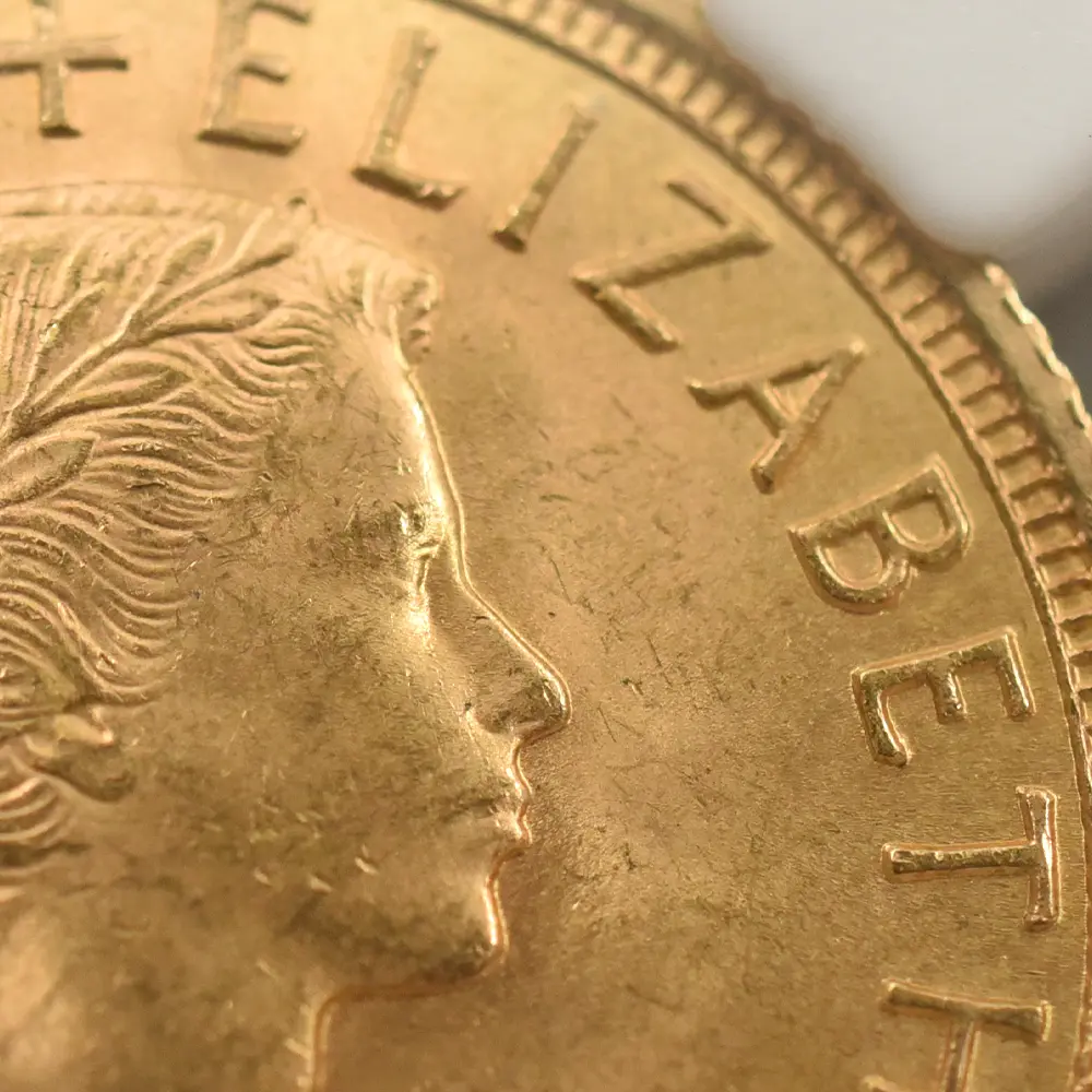 モダンコイン7：7150 イギリス 1958 エリザベス2世 ヤングヤング 聖ジョージ竜退治 金貨 NGC MS64