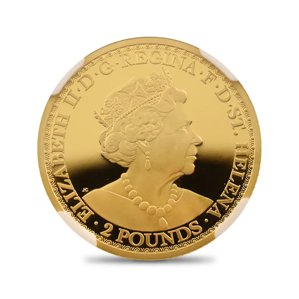 モダンコイン3：7153 セントヘレナ 2021 エリザベス2世 ウナ&ライオン ス 2ポンド1/4オンス金貨 ファーストリリース NGC PF70UC