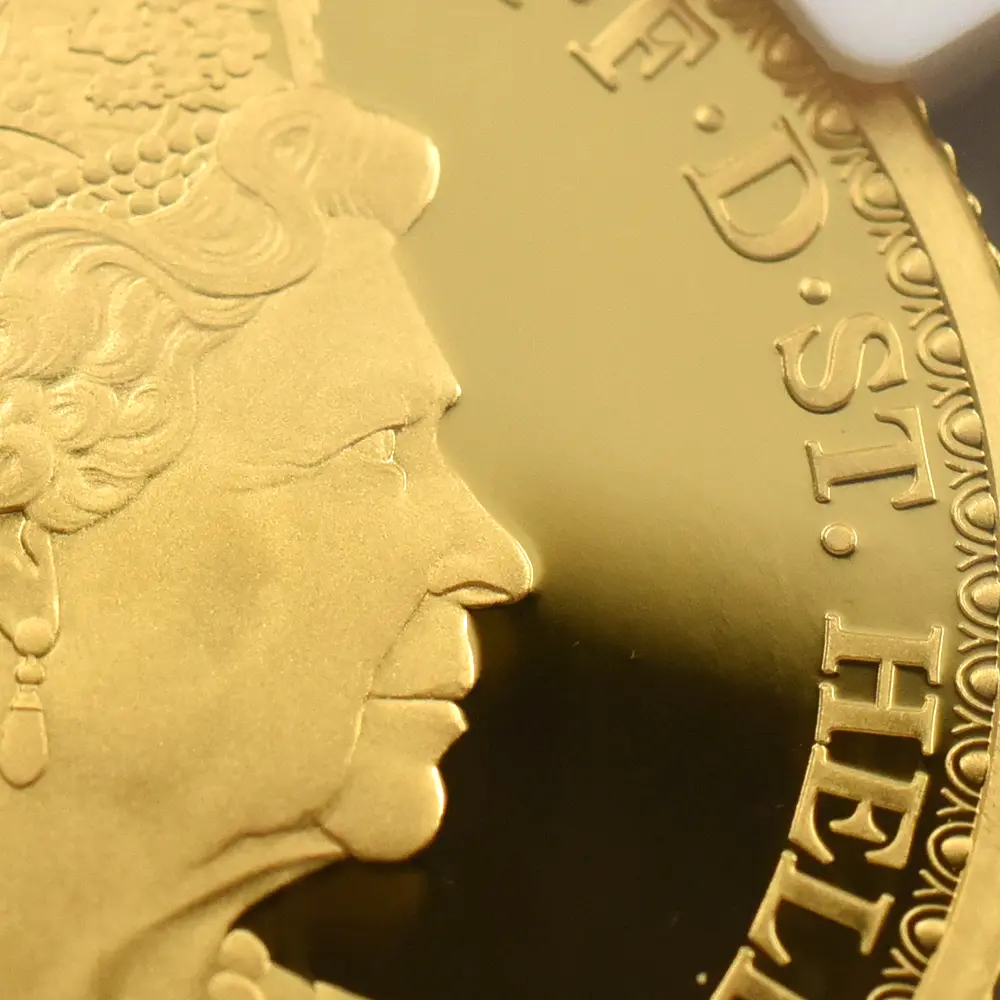 モダンコイン10：7153 セントヘレナ 2021 エリザベス2世 ウナ&ライオン ス 2ポンド1/4オンス金貨 ファーストリリース NGC PF70UC