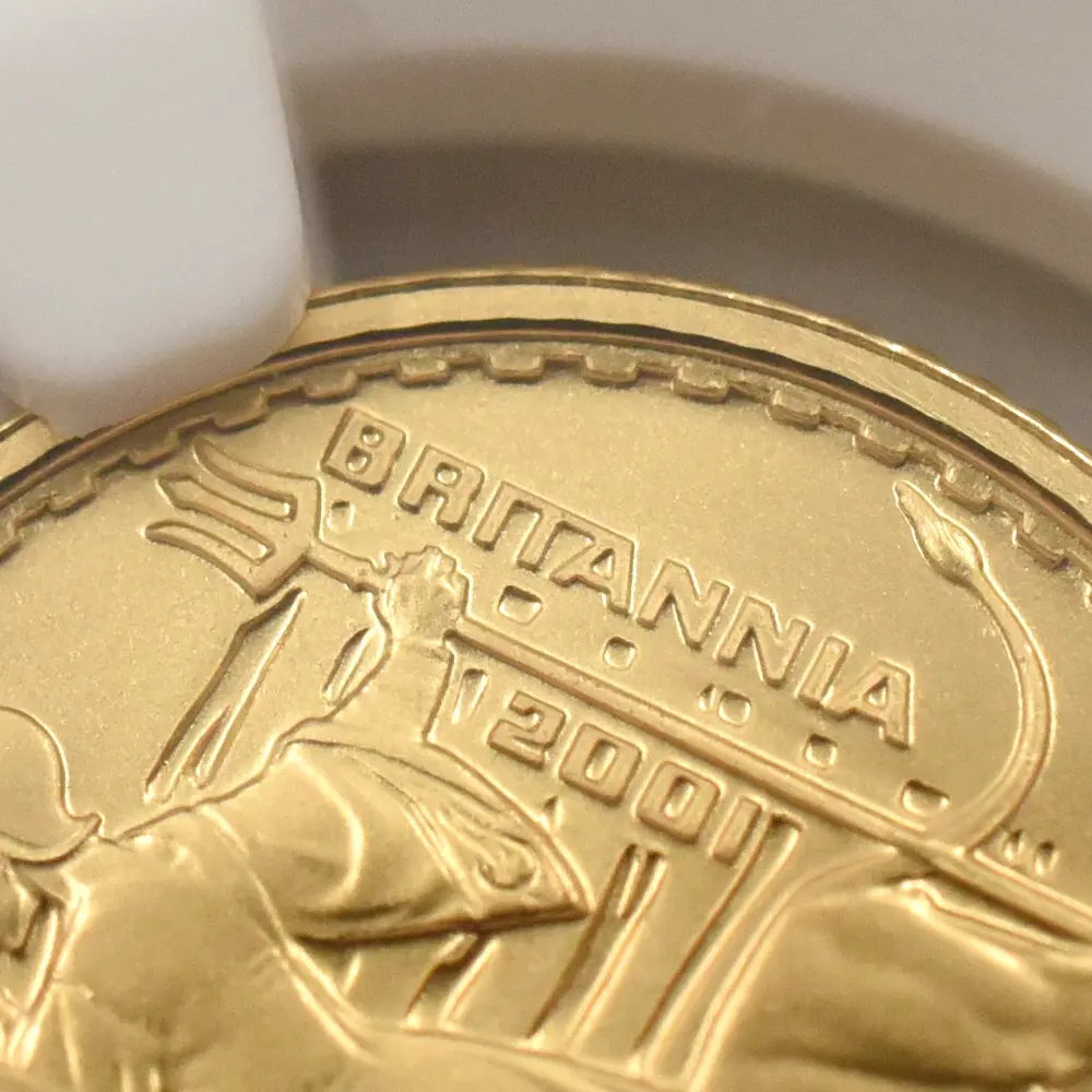 モダンコイン8：7154 イギリス 2001 エリザベス2世 ブリタニア 10ポンド1/10オンス金貨 NGC PF70UC